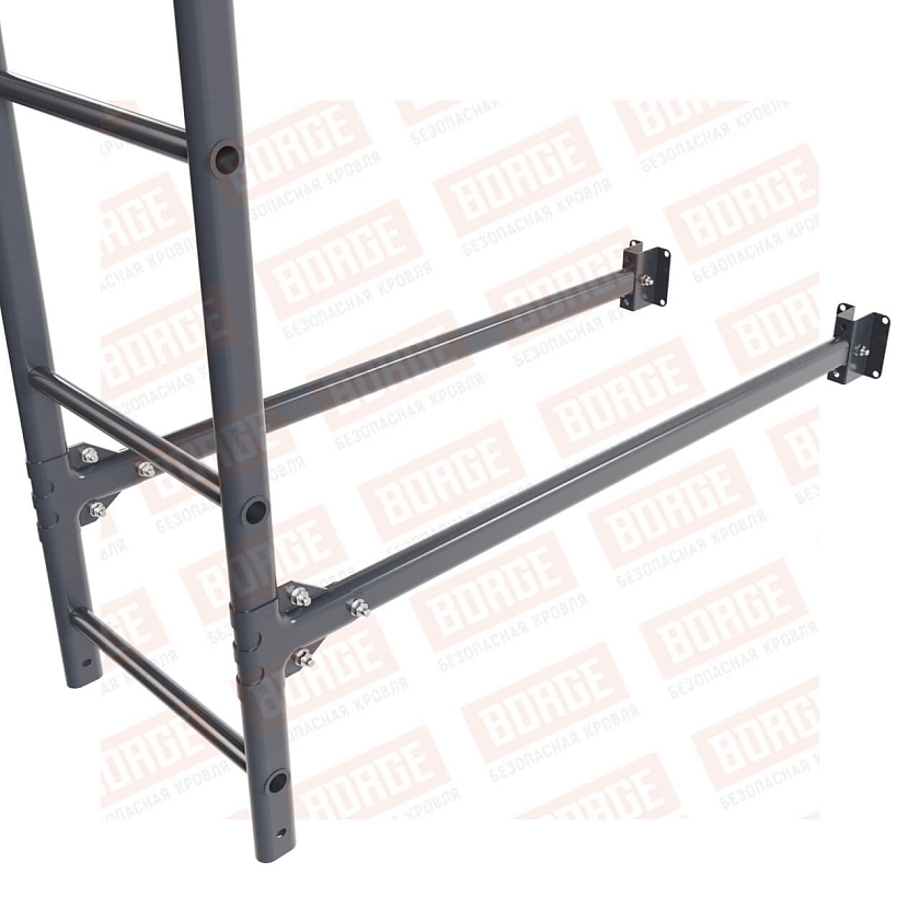 Комплект лестница фасадная BORGE (нижняя секция), 1,8м, серый графит (RAL 7024 matt)