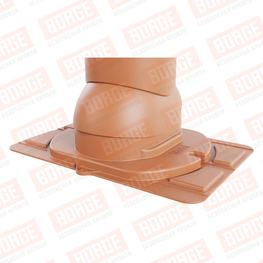 Труба вентиляционная Viotto с универсальным проходным элементом, d-150мм, неутепленная, терракотовый (RAL 8004)