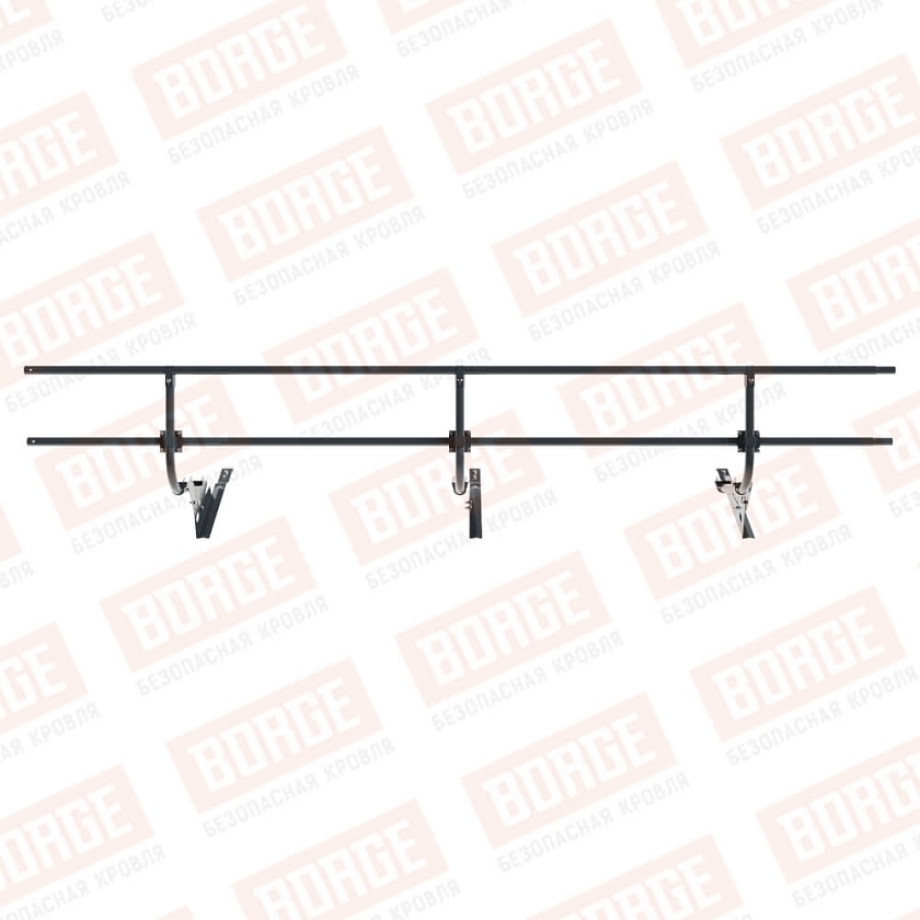 Ограждение кровельное BORGE H-60см, 3м, для черепичной кровли, антрацитово-серый (RAL 7016)