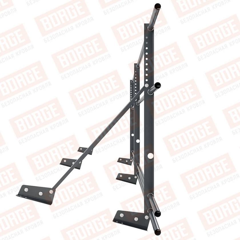 Ограждение декоративное NewLine H-90см, 3м, для фальц. кров., антрацитово-серый (RAL 7016), с двумя доп. трубами