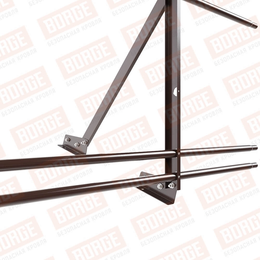 Ограждение кровельное Русский Рубеж H-90см, 3м, для фальцевой кровли, окрашенный (NL-807), с двумя доп. трубами