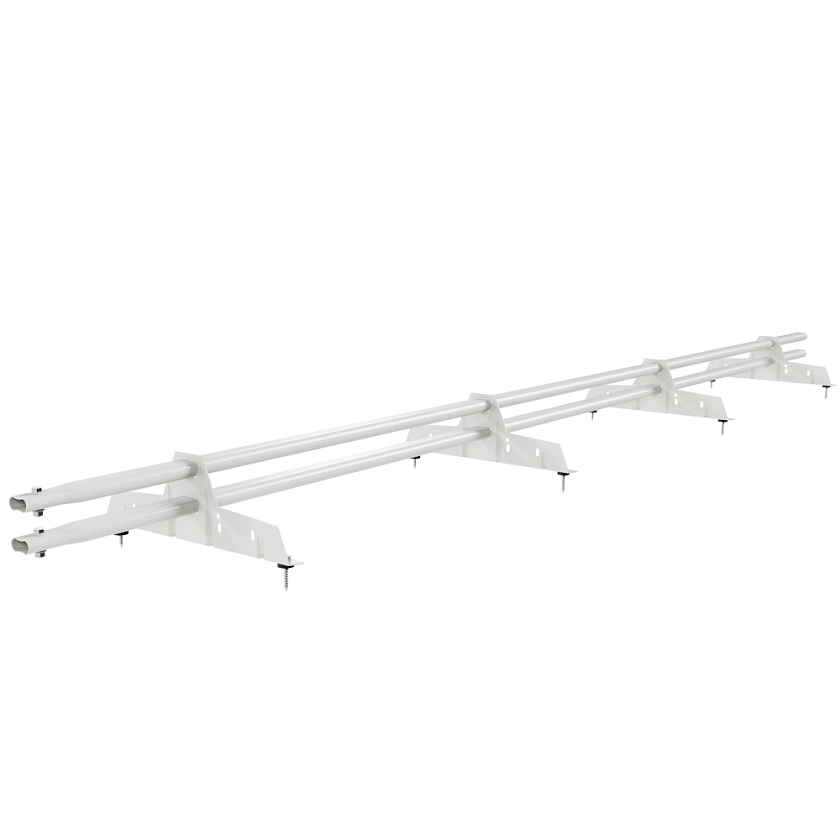 Снегозадержатель трубчатый Русский Рубеж 25х45мм, 3м, 4 опоры, сигнально-белый (RAL 9003)