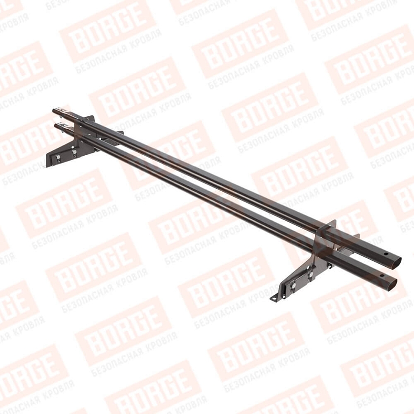 Снегозадержатель трубчатый Русский Рубеж 25х45мм, 1,5м, 2 опоры, для фальц. кров., серо-коричневый (RAL 8019)