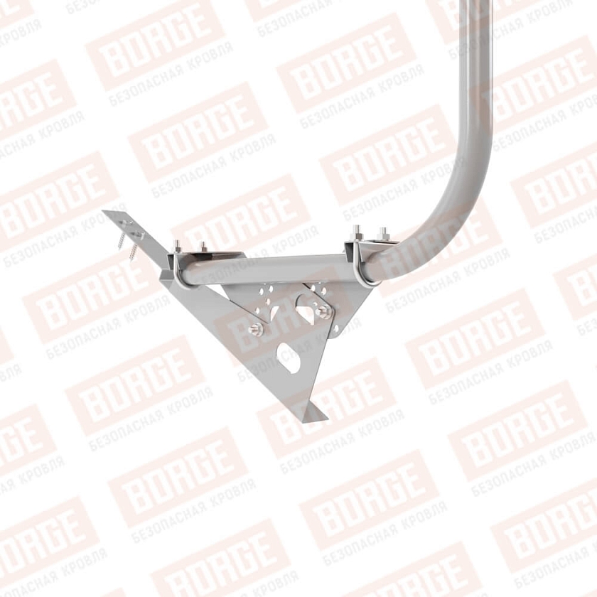 Ограждение кровельное BORGE H-90см, 3м, для композитной черепицы, сигнально-серый (RAL 7004)