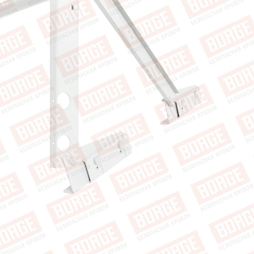 Ограждение кровельное Русский Рубеж H-60см, 3м, для фальцевой кровли, сигнально-белый (RAL 9003)