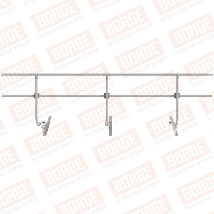 Ограждение кровельное BORGE H-90см, 3м, для композитной черепицы, бело-алюминиевый (RAL 9006)