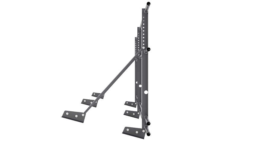 Ограждение кровельное NewLine H-90см, 3м, для фальц. кров., серый графит (RAL 7024), с двумя доп. трубами