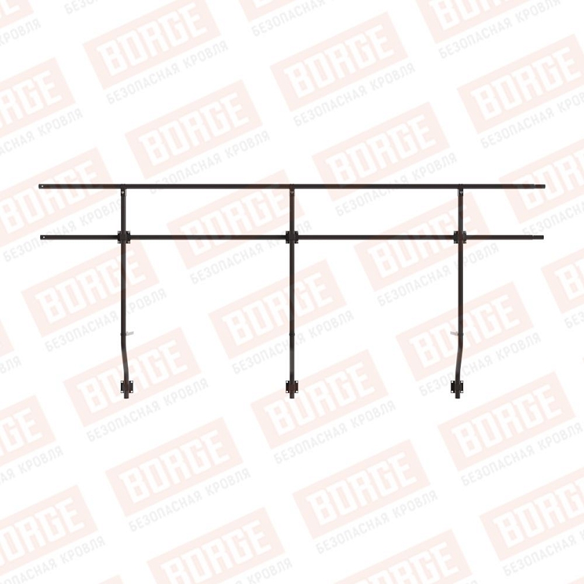 Ограждение парапетное BORGE H-90см, 3м, серо-коричневый (RAL 8019)