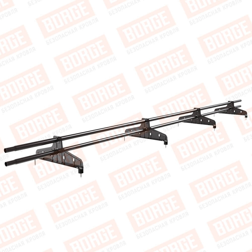 Снегозадержатель трубчатый Русский Рубеж D-25мм, 3м, 4 опоры, серо-коричневый (RAL 8019)