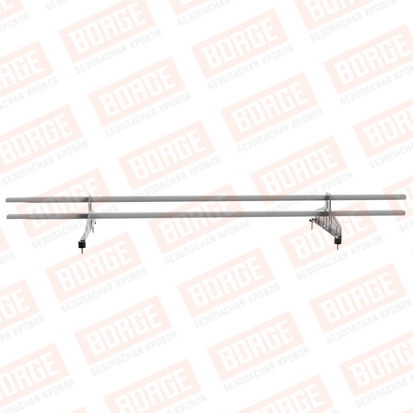 Снегозадержатель трубчатый Русский Рубеж 20х40мм, 1,5м, 2 опоры, сигнально-серый (RAL 7004)