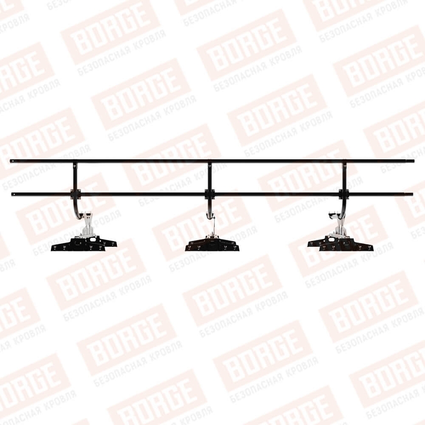 Ограждение кровельное BORGE H-60см, 3м, для параллельного фальца, чёрный (RAL 9005)