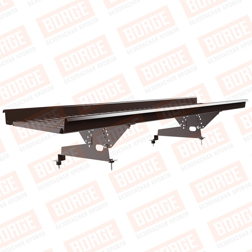 Мостик переходной BORGE 1,5м, для МЧ с высокой ступенькой, коричневый шоколад (RAL 8017), 350мм