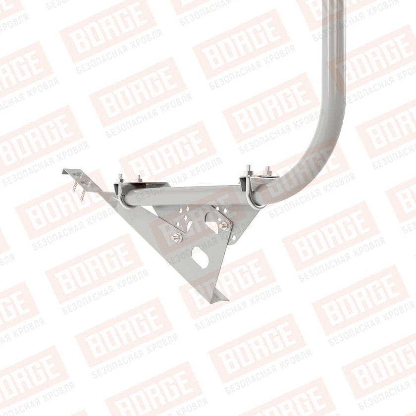 Ограждение кровельное BORGE H-120см, 3м, для черепичной кровли, бело-алюминиевый (RAL 9006)