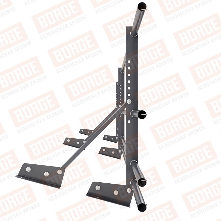 Ограждение декоративное NewLine H-60см, 3м, для фальц. кров., серый графит (RAL 7024), с двумя доп. трубами