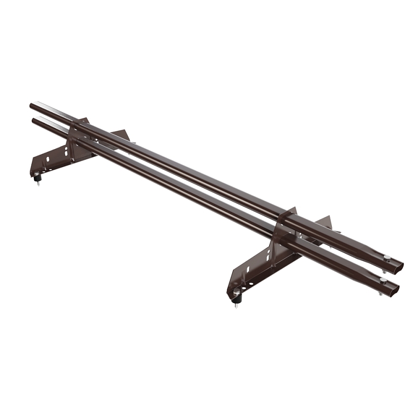 Снегозадержатель трубчатый Русский Рубеж 25х45мм, 1,5м, 2 опоры, коричневый шоколад (RAL 8017)