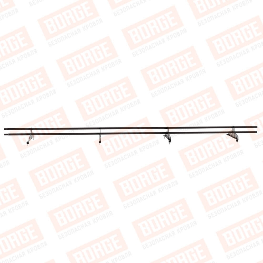 Снегозадержатель трубчатый Русский Рубеж D-25мм, 3м, 4 опоры, серо-коричневый (RR 32)