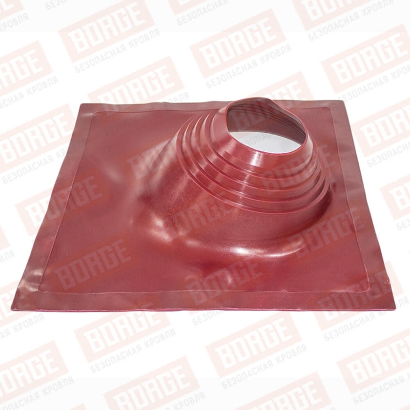 Проходка кровельная угловая №2 BORGE (d=200-300, 525х525mm, RAL 3005 красный), силикон