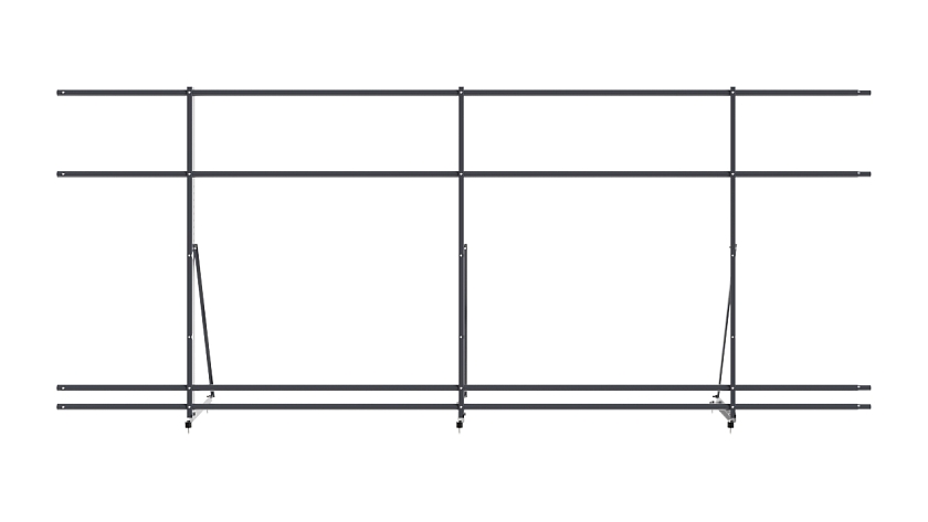Ограждение кровельное NewLine H-120см, 3м, серый графит (RAL 7024), с двумя доп. трубами