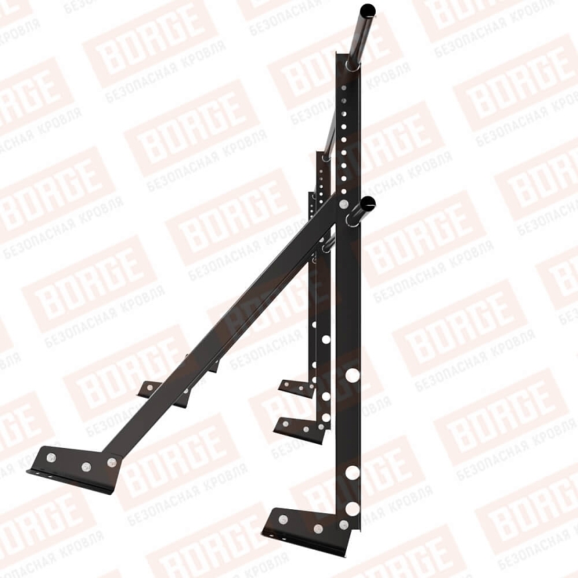 Ограждение кровельное Русский Рубеж H-90см, 3м, для фальцевой кровли, чёрный (RAL 9005)