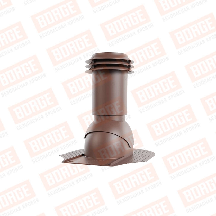 Выход вентиляции канализации Viotto, для мягкой кровли при монтаже, коричневый шоколад (RAL 8017)