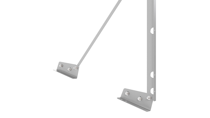 Ограждение кровельное NewLine H-90см, 3м, для фальцевой кровли, сигнально-серый (RAL 7004)