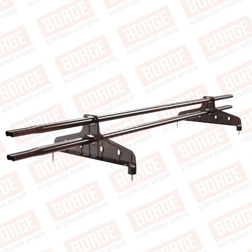 Снегозадержатель трубчатый Русский Рубеж 20х40мм, 1,5м, 2 опоры, окрашенный (NL-807)