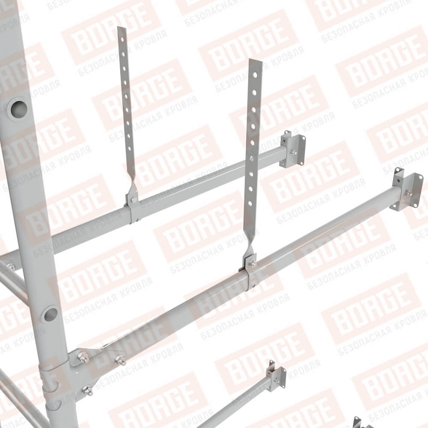 Комплект лестница фасадная BORGE (верхняя секция), 2,7м, бело-алюминиевый (RAL 9006)