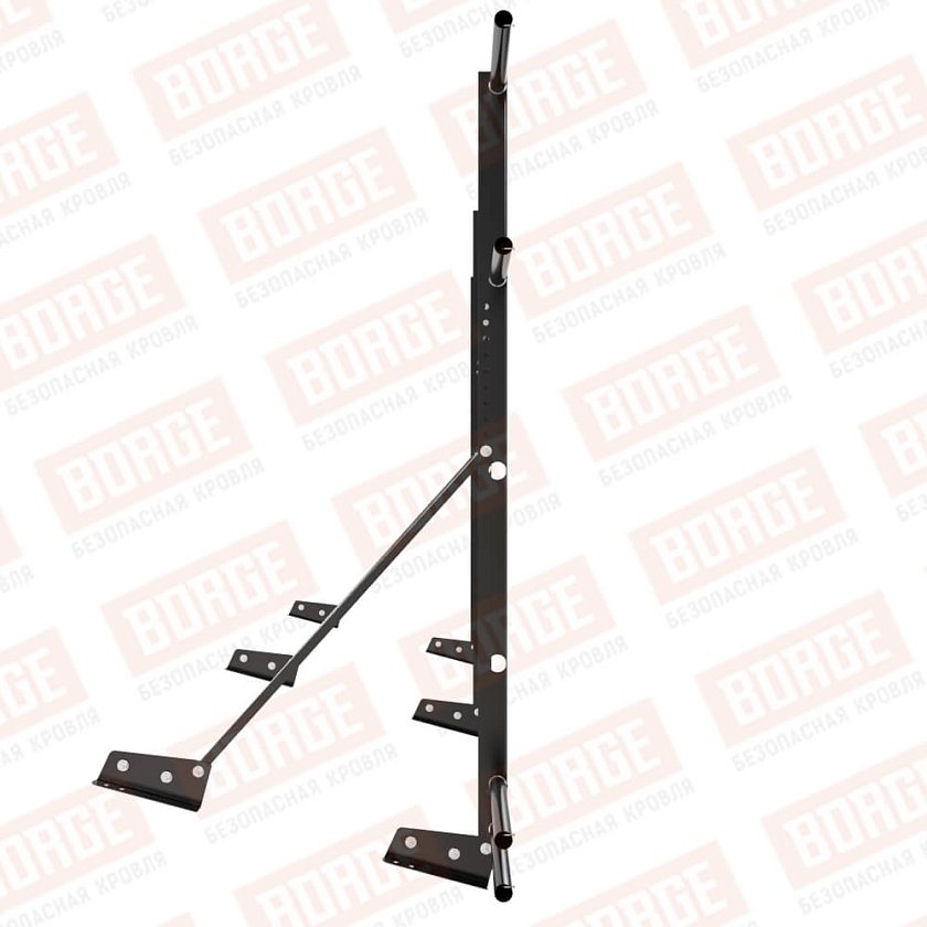 Ограждение декоративное NewLine H-120см, 3м, для фальц. кров., чёрный (RAL 9005), с двумя доп. трубами