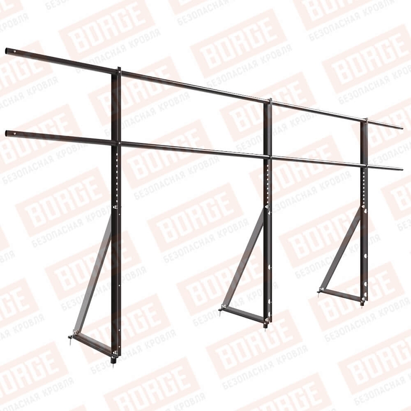 Ограждение кровельное Русский Рубеж H-120см, 3м, серо-коричневый (RAL 8019)