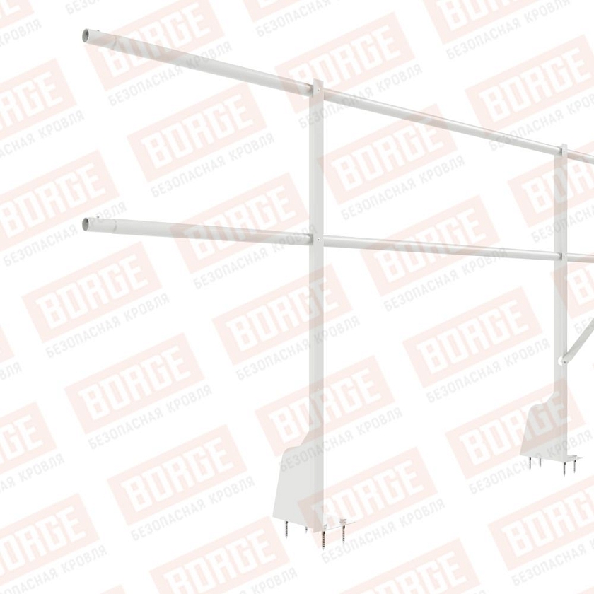 Ограждение плоских кровель NewLine Н-90, 3м, верхнее крепление, сигнально-белый (RAL 9003)