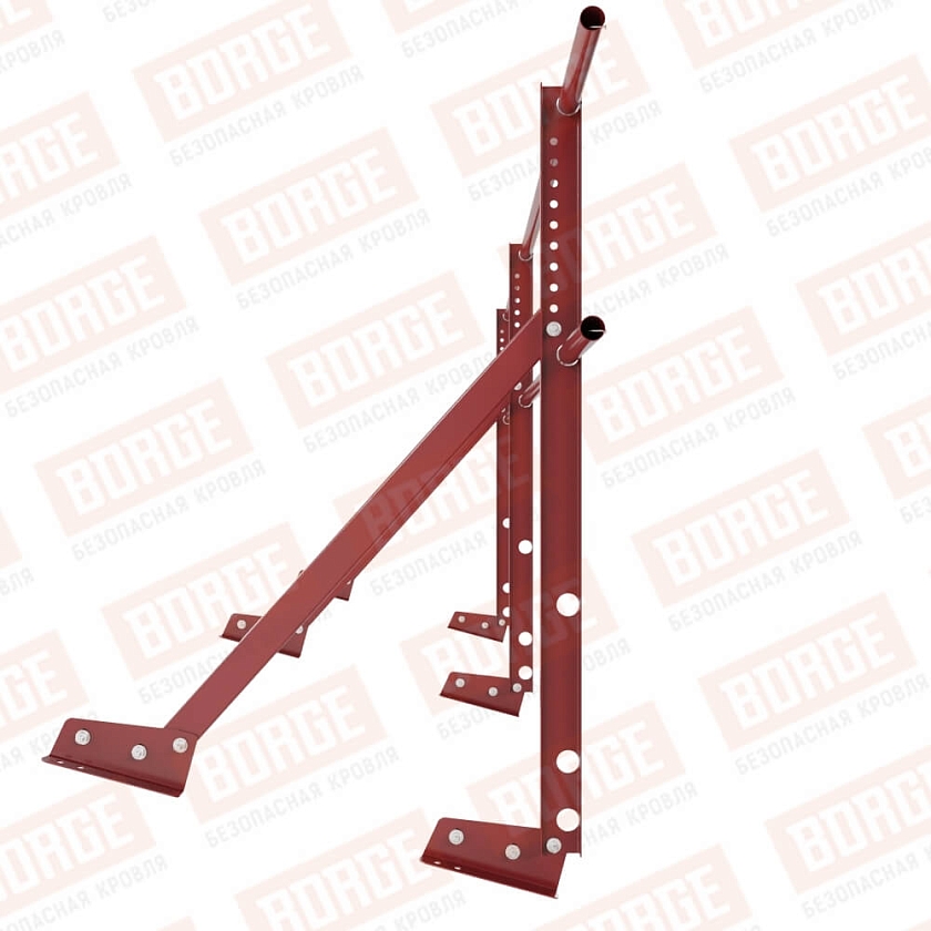 Ограждение кровельное Русский Рубеж H-90см, 3м, для фальцевой кровли, коричнево-красный (RAL 3011)