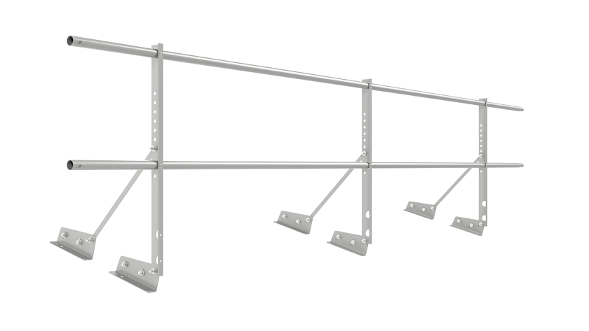 Ограждение кровельное NewLine H-60см, 3м, для фальцевой кровли, бело-алюминиевый (RAL 9006)