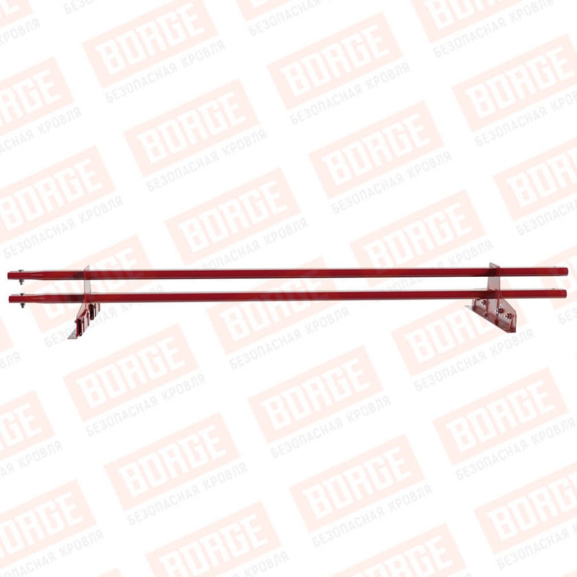 Снегозадержатель трубчатый Русский Рубеж 25х45мм, 1,5м, 2 опоры, для фальц. кров., рубиново-красный (RAL 3003)