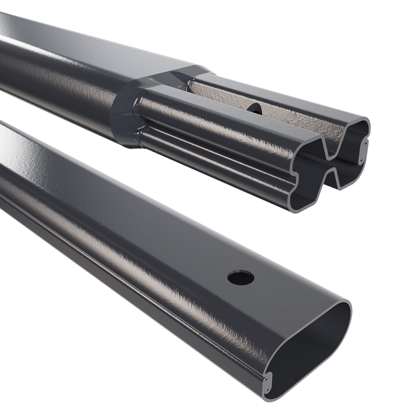 Труба снегозадержателя Русский Рубеж 45х25х3000, серый графит (RAL 7024)