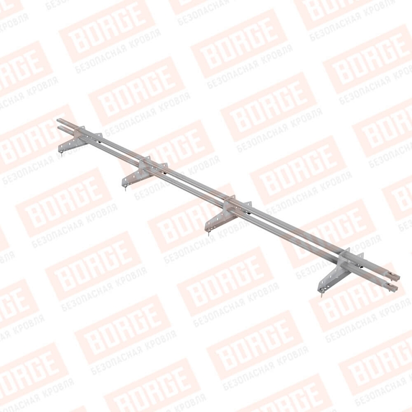 Снегозадержатель трубчатый BORGE 3м, 4 опоры, сигнально-серый (RAL 7004)