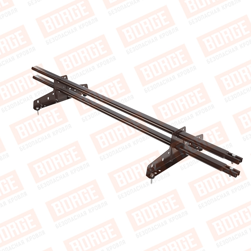 Снегозадержатель трубчатый BORGE 1,5м, 2 опоры, коричневый шоколад (RAL 8017)