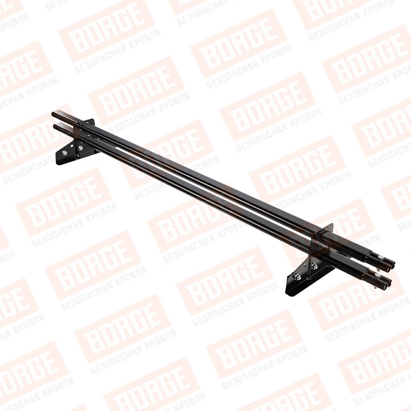 Снегозадержатель трубчатый BORGE 1,5м, 2 опоры, для фальцевой кровли, чёрный (RAL 9005 matt)