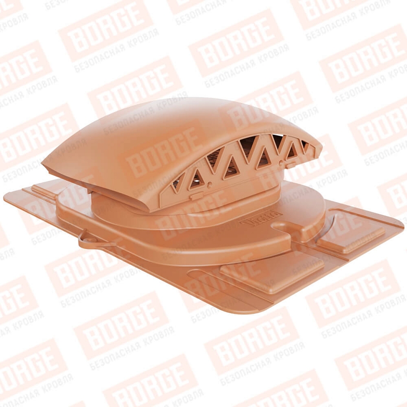 Вентилятор подкровельный Viotto с универсальным проходным элементом, терракотовый (RAL 8004). Черепаха