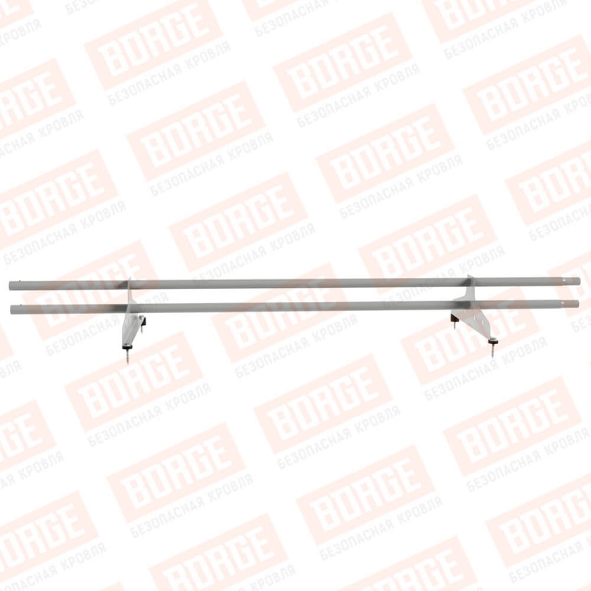 Снегозадержатель трубчатый NewLine 1,5м, D-25мм, 2 опоры, бело-алюминиевый (RAL 9006)