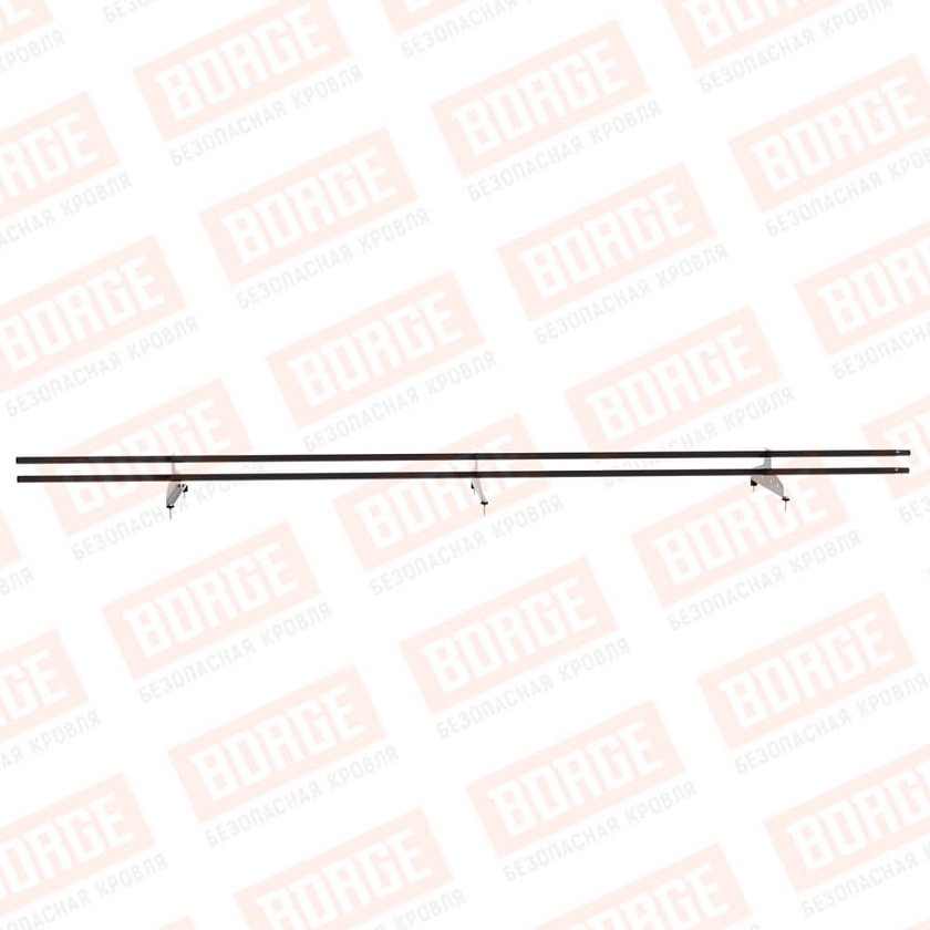 Снегозадержатель трубчатый NewLine 3м, D-25мм, 3 опоры, серо-коричневый (RAL 8019)