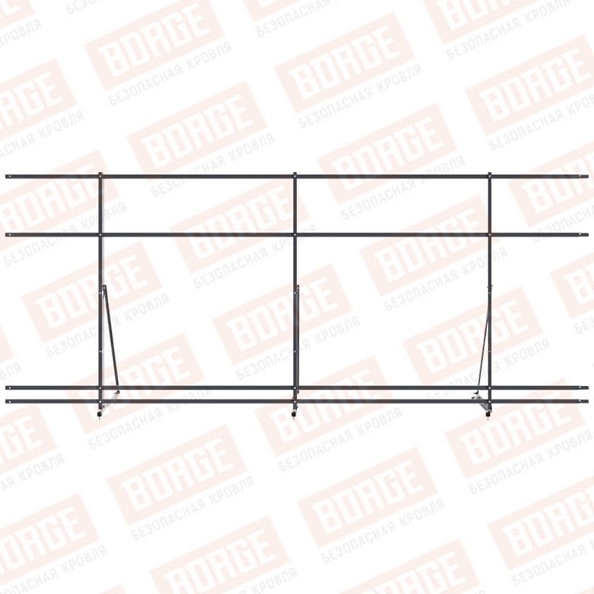Ограждение декоративное NewLine H-120см, 3м, серый графит (RAL 7024), с двумя доп. трубами