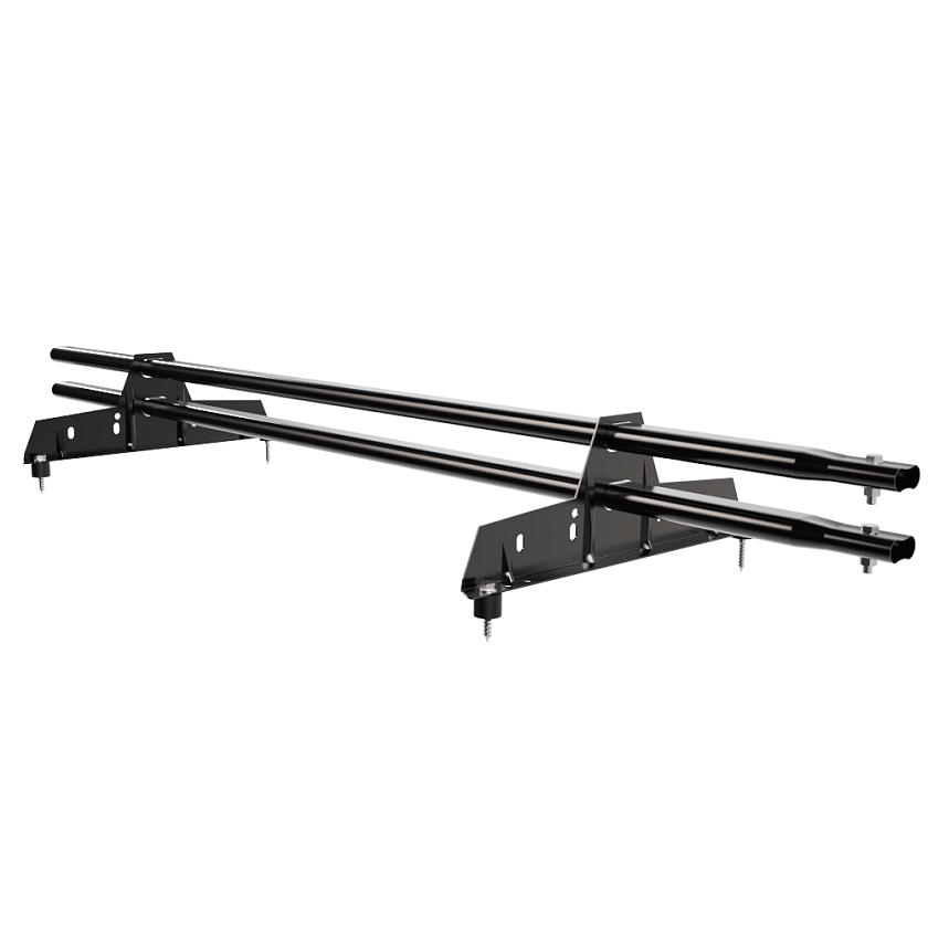 Снегозадержатель трубчатый Русский Рубеж 25х45мм, 1,5м, 2 опоры, чёрный (RAL 9005)