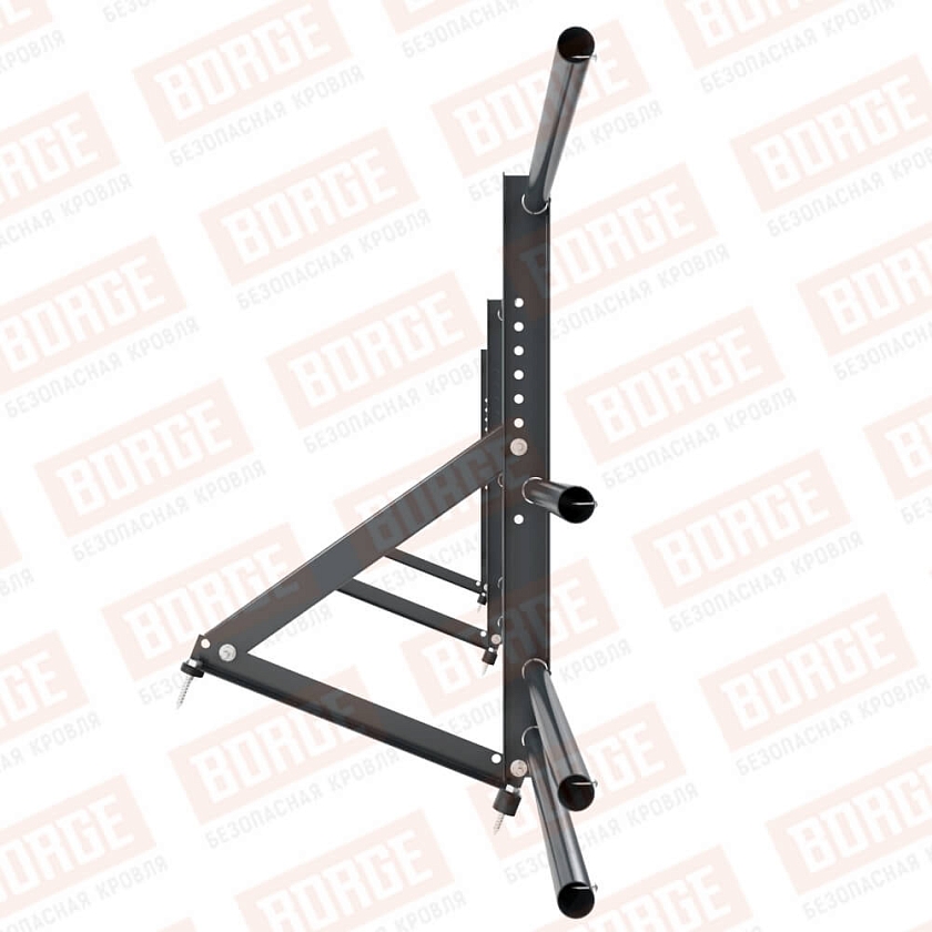 Ограждение кровельное Русский Рубеж H-60см, 3м, антрацитово-серый (RAL 7016), с двумя доп. трубами