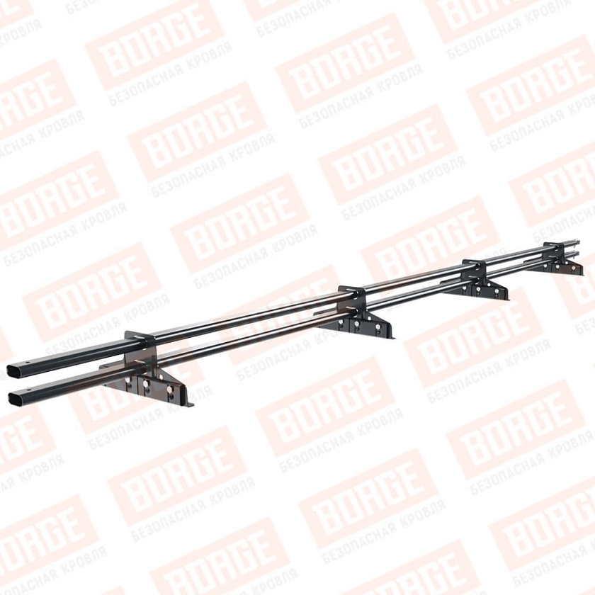 Снегозадержатель трубчатый BORGE 3м, 4 опоры, для фальцевой кровли, антрацитово-серый (RAL 7016)