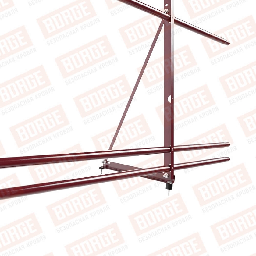 Ограждение декоративное NewLine H-90см, 3м, красное вино (RAL 3005), с двумя дополнительными трубами