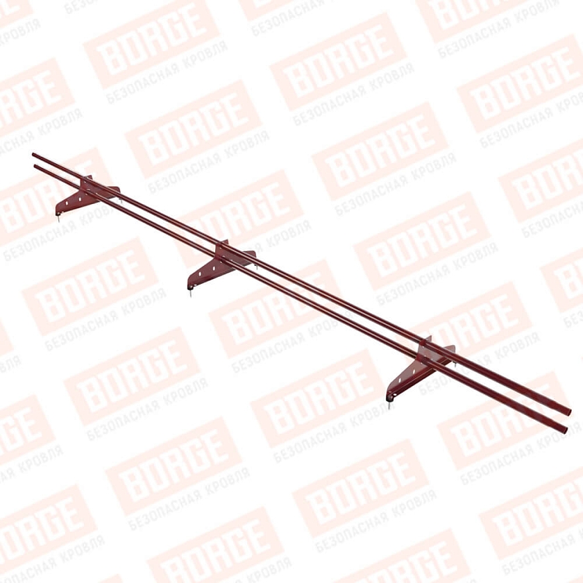 Снегозадержатель трубчатый NewLine 3м, D-25мм, 3 опоры, красное вино (RAL 3005)