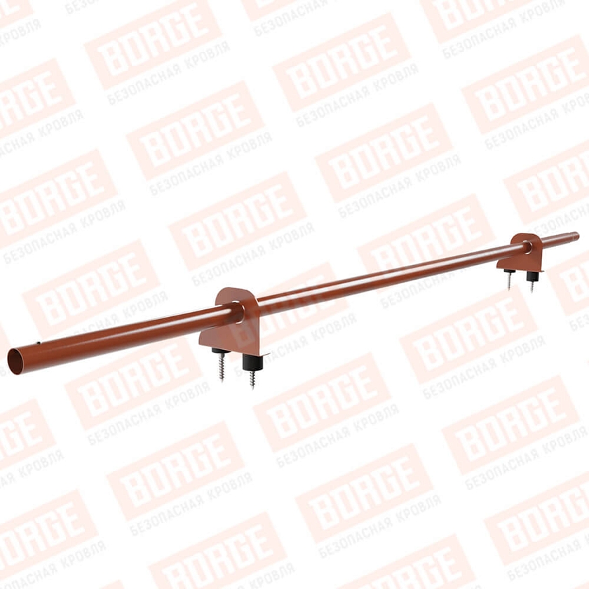 Снегозадержатель однотрубчатый NewLine 1,5м, D-25мм, 2 опоры, терракотовый (RAL 8004)