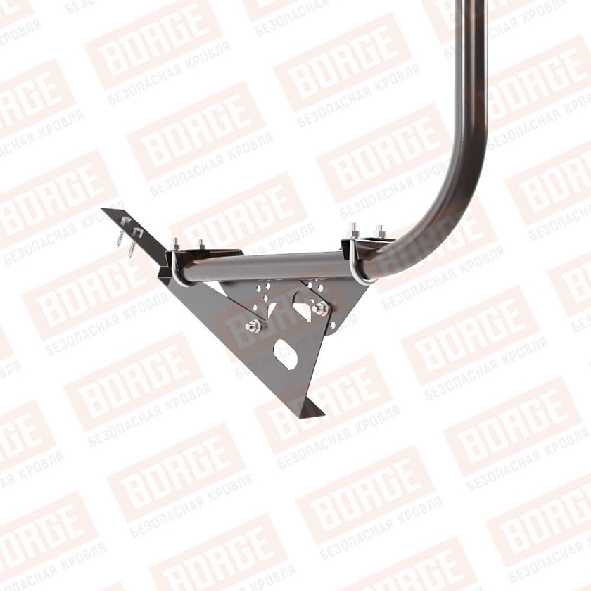 Ограждение кровельное BORGE H-90см, 3м, для композитной черепицы, серо-коричневый (RAL 8019)