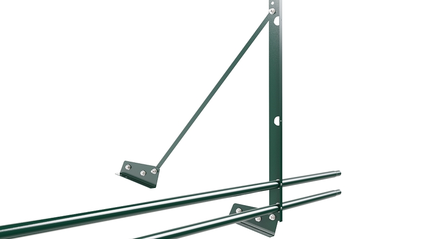 Ограждение кровельное NewLine H-120см, 3м, для фальц. кров., зеленый мох (RAL 6005), с двумя доп. трубами