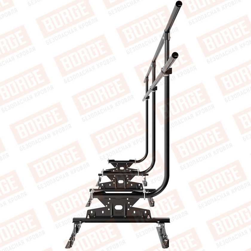 Ограждение кровельное BORGE H-120см, 3м, для параллельного фальца, чёрный (RAL 9005 matt)